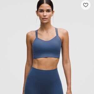 Lululemon blue twill sports bra.